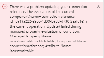Error updating connection reference