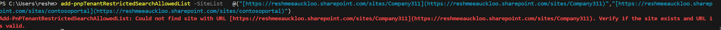Could not find url