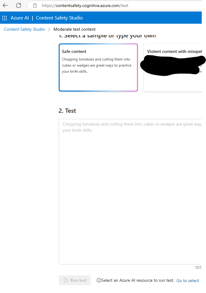 Azure Content Safety Studio