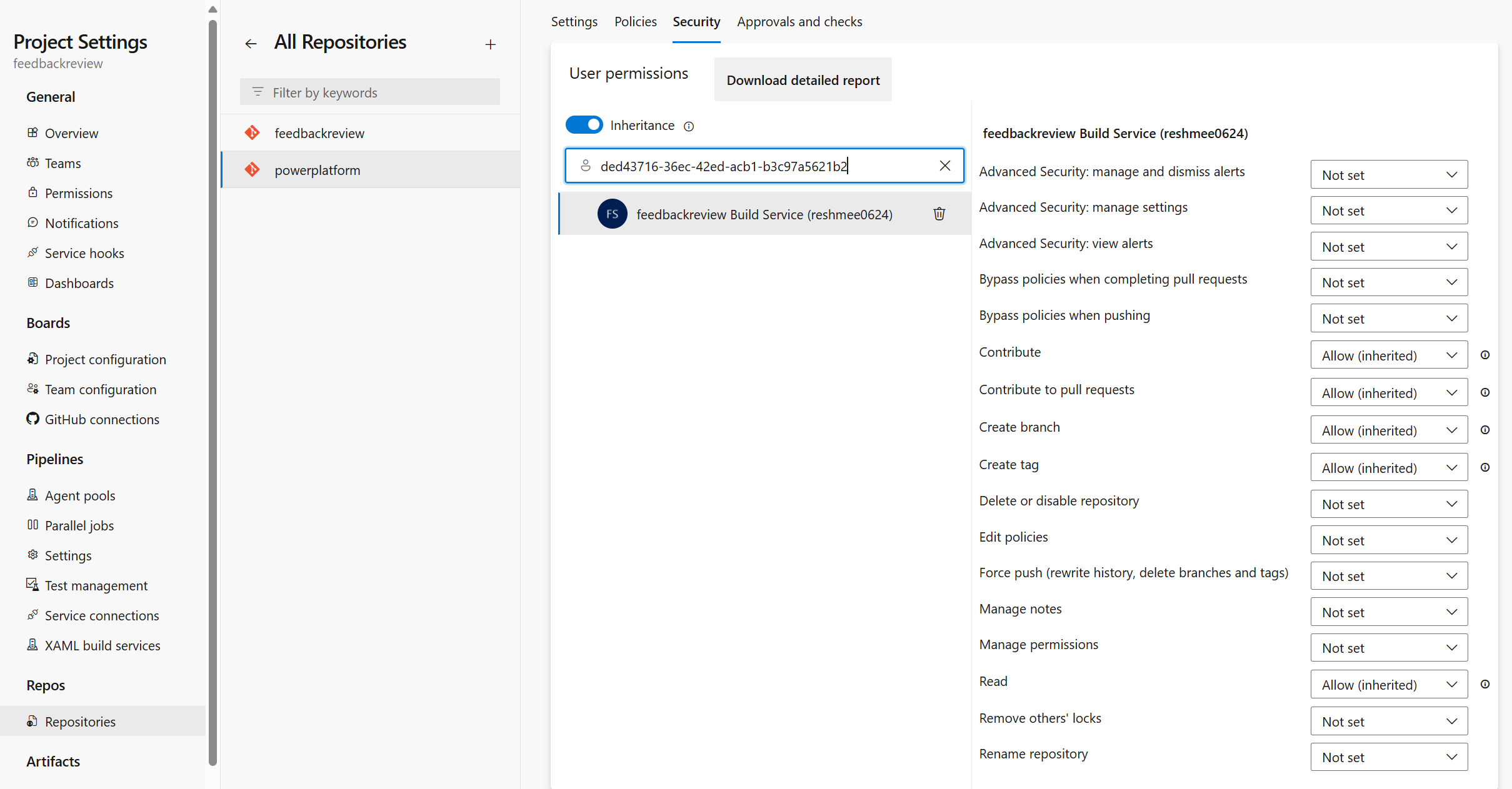 Permissions to build