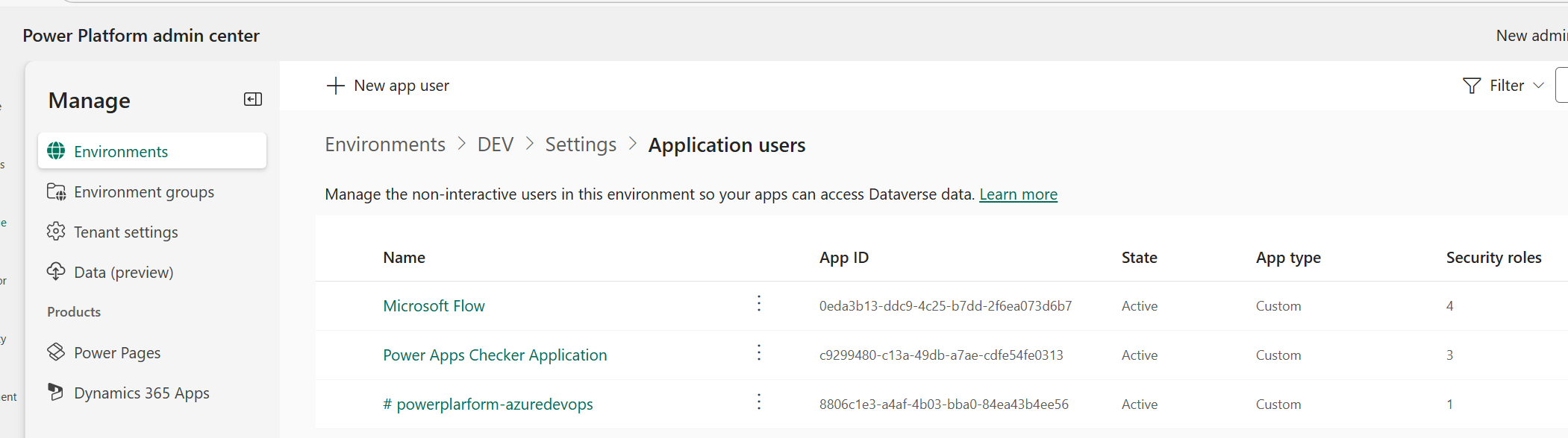 Application Users