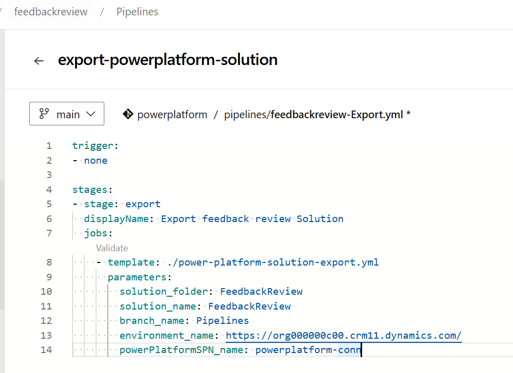 Reference Service Connection within pipeline