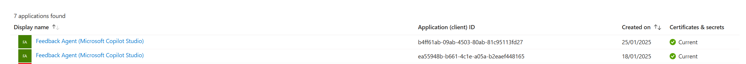 Duplicate app registration
