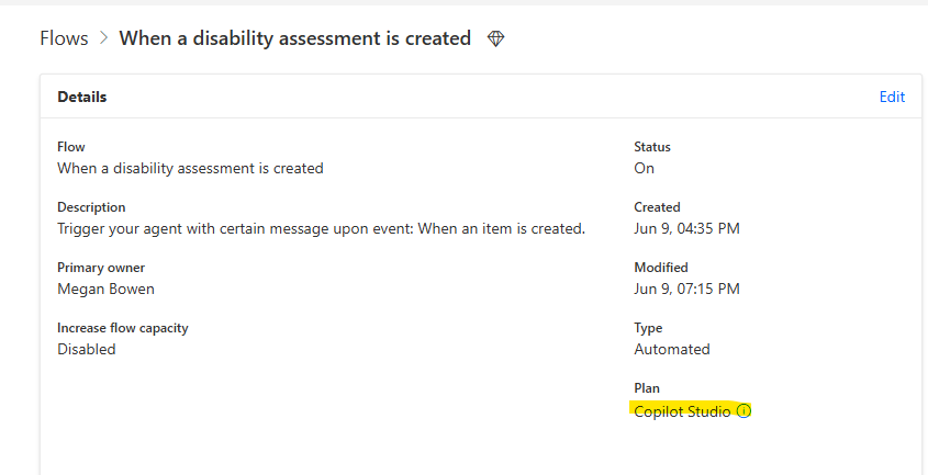 Flow Updated to Copilot Studio Plan
