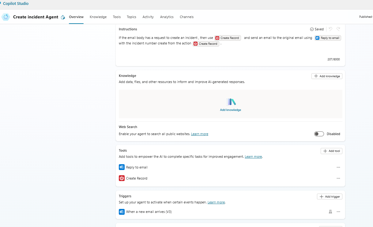 Autonomous Agent when email arrives