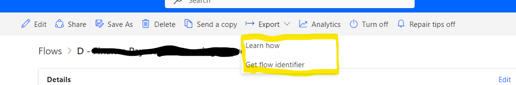 Export Flow Missing