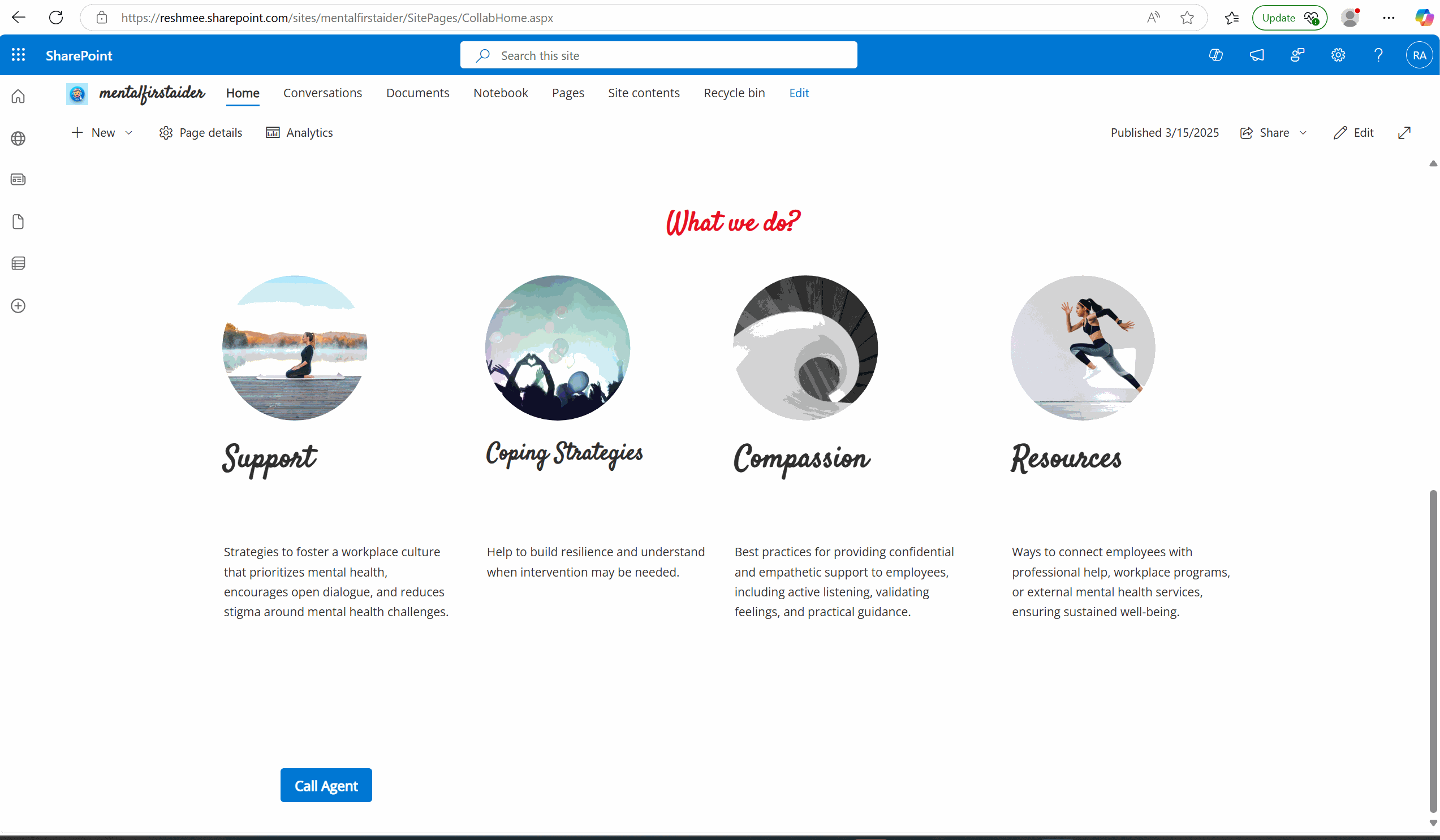 Call Agent from button