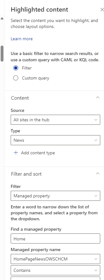 Managed Property filtering 