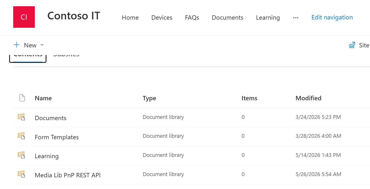 image from Create a library from Out-of-the-Box (OOB) library template with PnP PowerShell