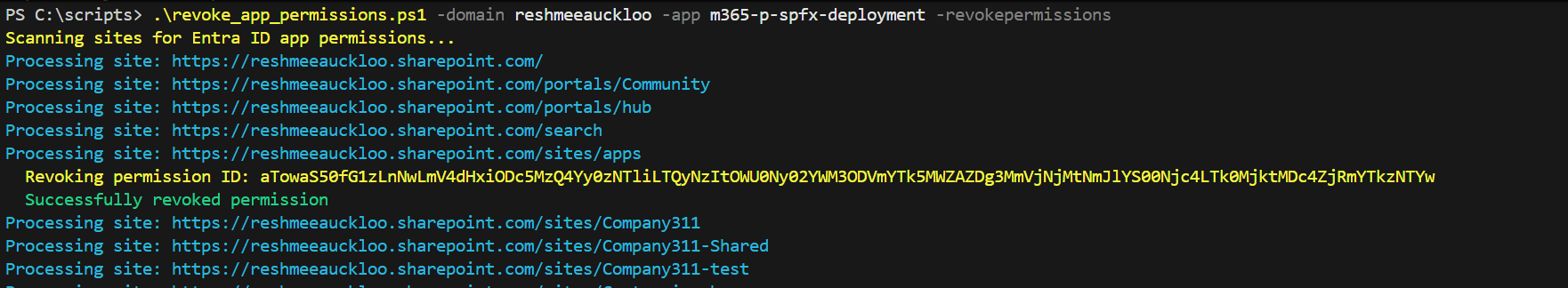 image from Revoke Entra ID App Permissions from SharePoint Sites Using PnP PowerShell