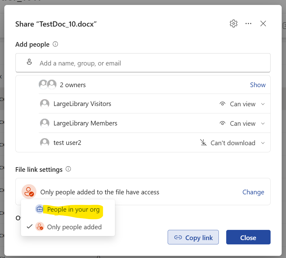 Sharing with People in your org