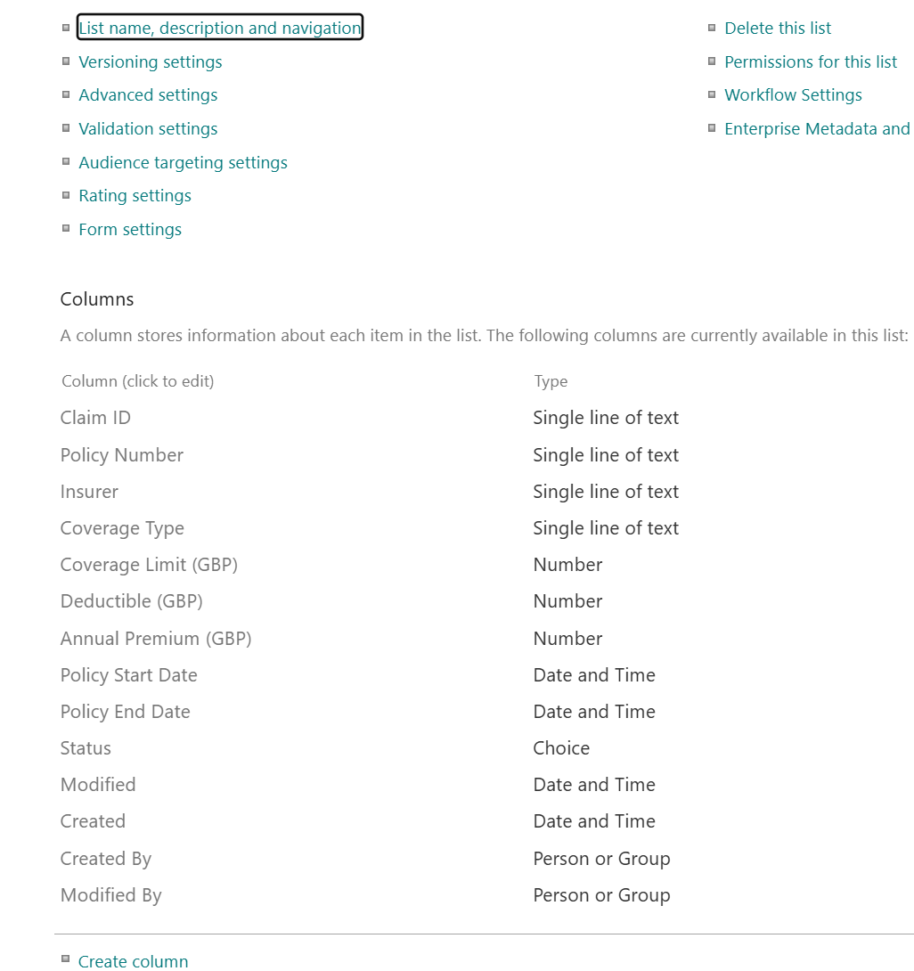 Correct column display name