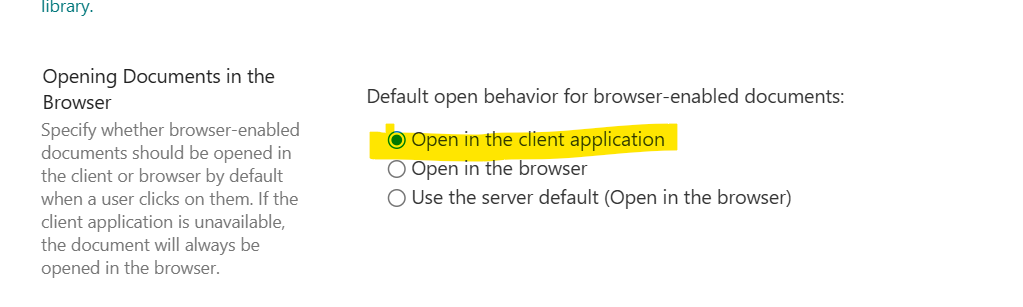 image from SharePoint 'Open in Client Application' Behavior Issue