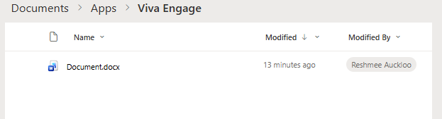 Files appeared within Viva Engage